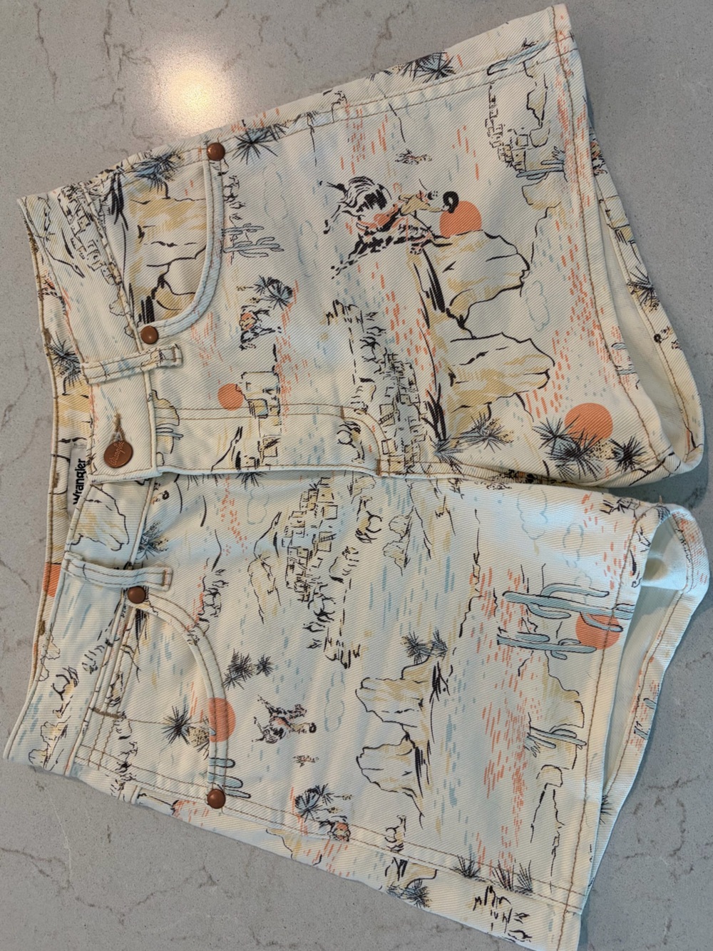 Wrangler Cowboy High Rise Sundown Shorts Size 25